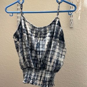 BLUE AND WHITE MARBLE TANK TOP